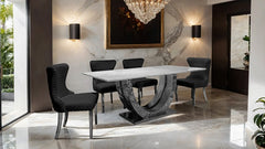 Portanova Silver/Black Chair (Set of 2) - Ornate Home