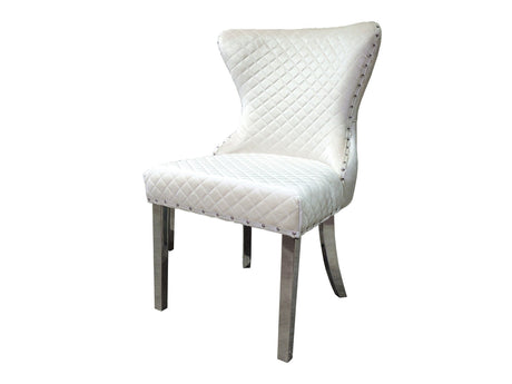 Portanova Silver/White Chair (Set of 2) - Ornate Home