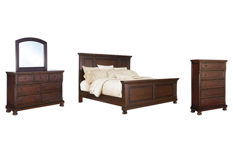 Porter King Panel Bedroom Set with Dresser, Mirror and Chest - Ornate Home