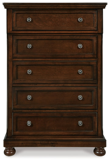 Porter Rustic Brown California King Panel Bed & Dresser & Mirror & Chest - Ornate Home