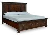 Porter Rustic Brown California King Panel Storage Bed - Ornate Home