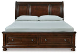 Porter Rustic Brown King Sleigh Bedroom Set with Dresser, Mirror, Chest and Nightstand (Online Special Price) - Ornate Home