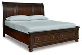 Porter Rustic Brown King Sleigh Bedroom Set with Dresser, Mirror, Chest and Nightstand (Online Special Price) - Ornate Home