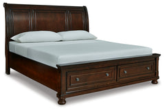 Porter Rustic Brown King Sleigh Bedroom Set with Dresser, Mirror, Chest and Nightstand - Ornate Home