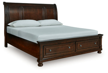 Porter Rustic Brown King Sleigh Storage Bed - Ornate Home