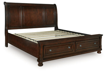 Porter Rustic Brown King Sleigh Storage Bed - Ornate Home
