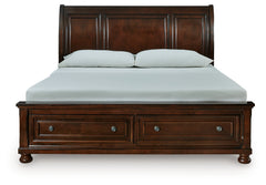 Porter Rustic Brown King Sleigh Storage Bed - Ornate Home