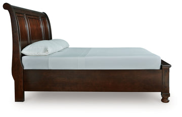Porter Rustic Brown King Sleigh Storage Bed - Ornate Home