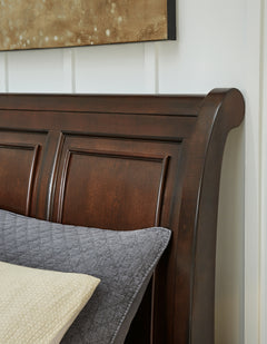 Porter Rustic Brown King Sleigh Storage Bed - Ornate Home