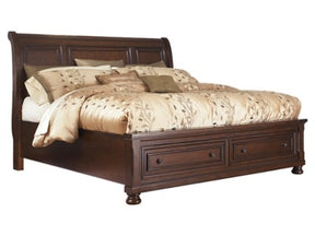 Porter Rustic Brown King Sleigh Storage Bedroom Set with Dresser and Mirror (Online Special Price) - Ornate Home