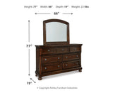 Porter Rustic Brown Queen Sleigh Storage Bed, Dresser and Mirror - Ornate Home