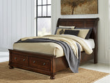 Porter Rustic Brown Queen Sleigh Storage Bed - Ornate Home