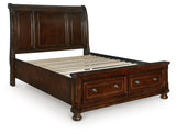 Porter Rustic Brown Queen Sleigh Storage Bed - Ornate Home