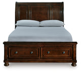 Porter Rustic Brown Queen Sleigh Storage Bed - Ornate Home