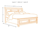 Porter Rustic Brown Queen Sleigh Storage Bedroom Set with Dresser, Mirror and Nightstand - Ornate Home