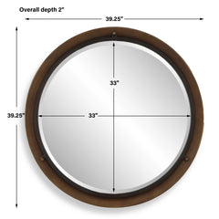Porthole Bronze Round Mirror - Ornate Home