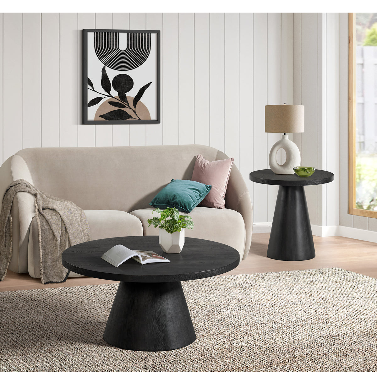 Portland Black 2-Piece Occasional Table Set - Ornate Home
