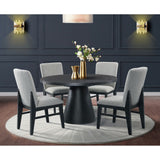 Portland Black 5-Piece Standard Height Dining Set with Table & Four Chairs - Ornate Home