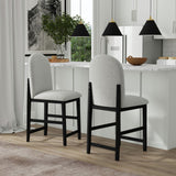Portland Black/Grey Round Back Barstool (Set of 2) - Ornate Home