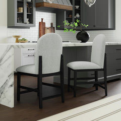 Portland Black/Grey Round Back Counter Stool (Set of 2) - Ornate Home