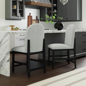 Portland Black/Grey Round Back Counter Stool (Set of 2) - Ornate Home