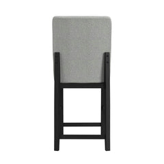 Portland Black/Grey Square Back Barstool (Set of 2) - Ornate Home