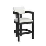 Portland Black/White Arm Barstool (Set of 2) - Ornate Home