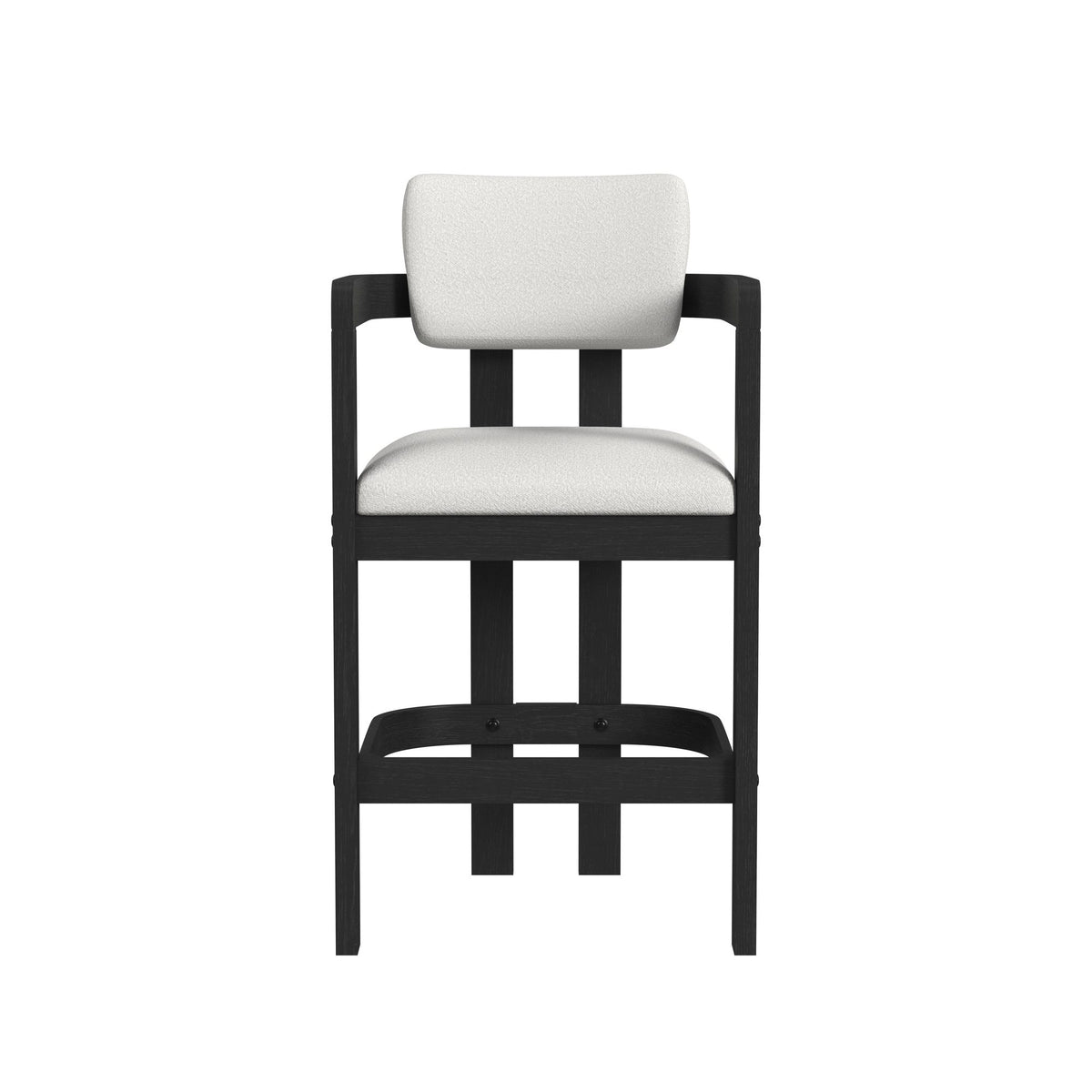 Portland Black/White Arm Barstool (Set of 2) - Ornate Home