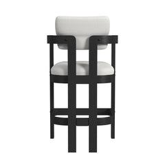 Portland Black/White Arm Barstool (Set of 2) - Ornate Home