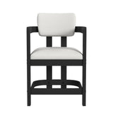 Portland Black/White Arm Counter Stool (Set of 2) - Ornate Home