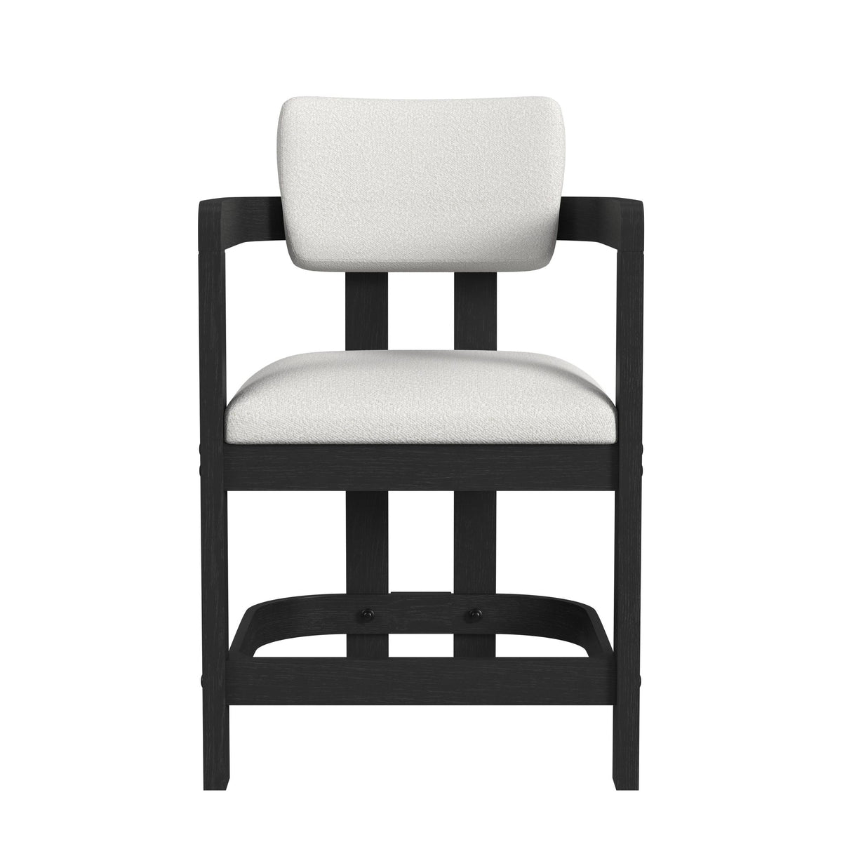 Portland Black/White Arm Counter Stool (Set of 2) - Ornate Home