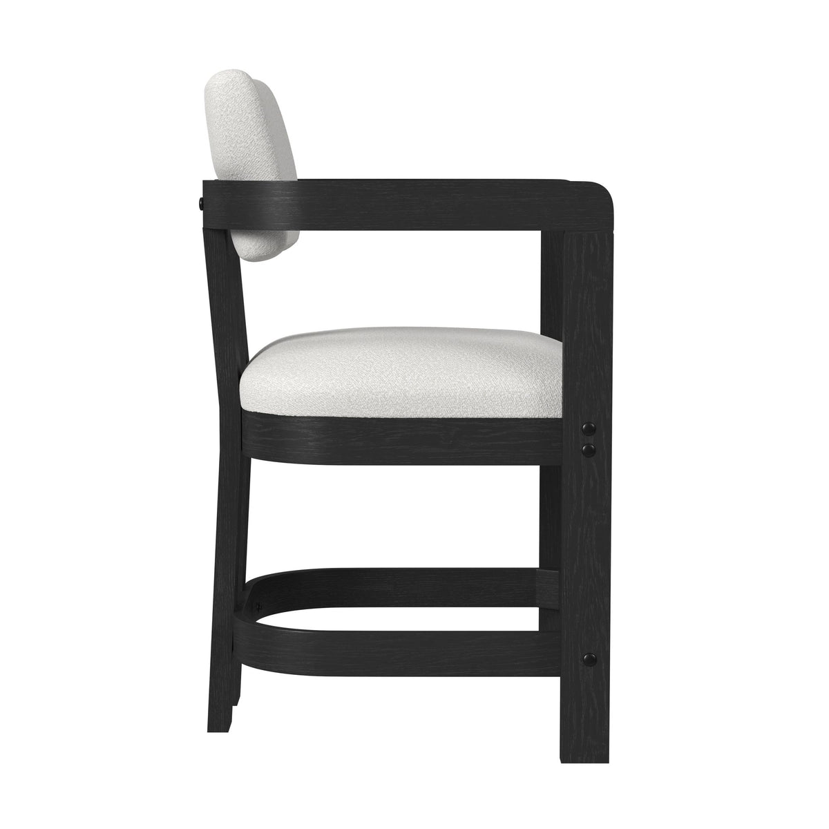 Portland Black/White Arm Counter Stool (Set of 2) - Ornate Home