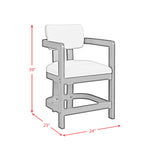 Portland Black/White Arm Counter Stool (Set of 2) - Ornate Home