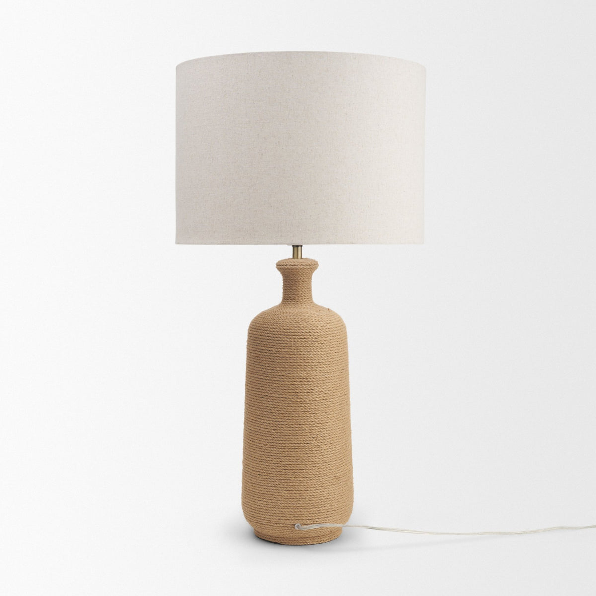Portofino Cream Abaca Rope Bottle Table Lamp - Ornate Home
