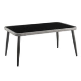 Portofino Patio 4-Person Conversation Set with Coffee Table with Cream Cushions - Ornate Home