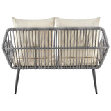 Portofino Patio 4-Person Conversation Set with Coffee Table with Cream Cushions - Ornate Home