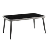 Portofino Patio 4-Person Conversation Set with Coffee Table with Grey Cushions - Ornate Home