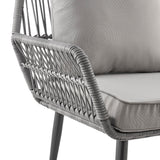 Portofino Patio 4-Person Conversation Set with Coffee Table with Grey Cushions - Ornate Home