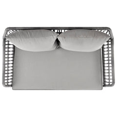 Portofino Patio 4-Person Conversation Set with Coffee Table with Grey Cushions - Ornate Home