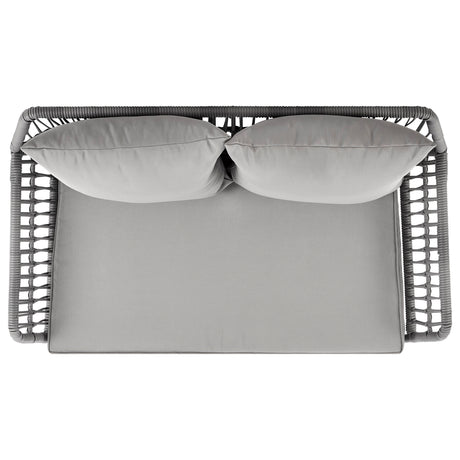 Portofino Patio 4-Person Conversation Set with Coffee Table with Grey Cushions - Ornate Home