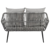 Portofino Patio 4-Person Conversation Set with Coffee Table with Grey Cushions - Ornate Home
