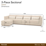 Portrait Sienna Brown/Toffee 5-Piece Sectional