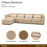 Portrait Sienna Brown/Toffee 5-Piece Sectional