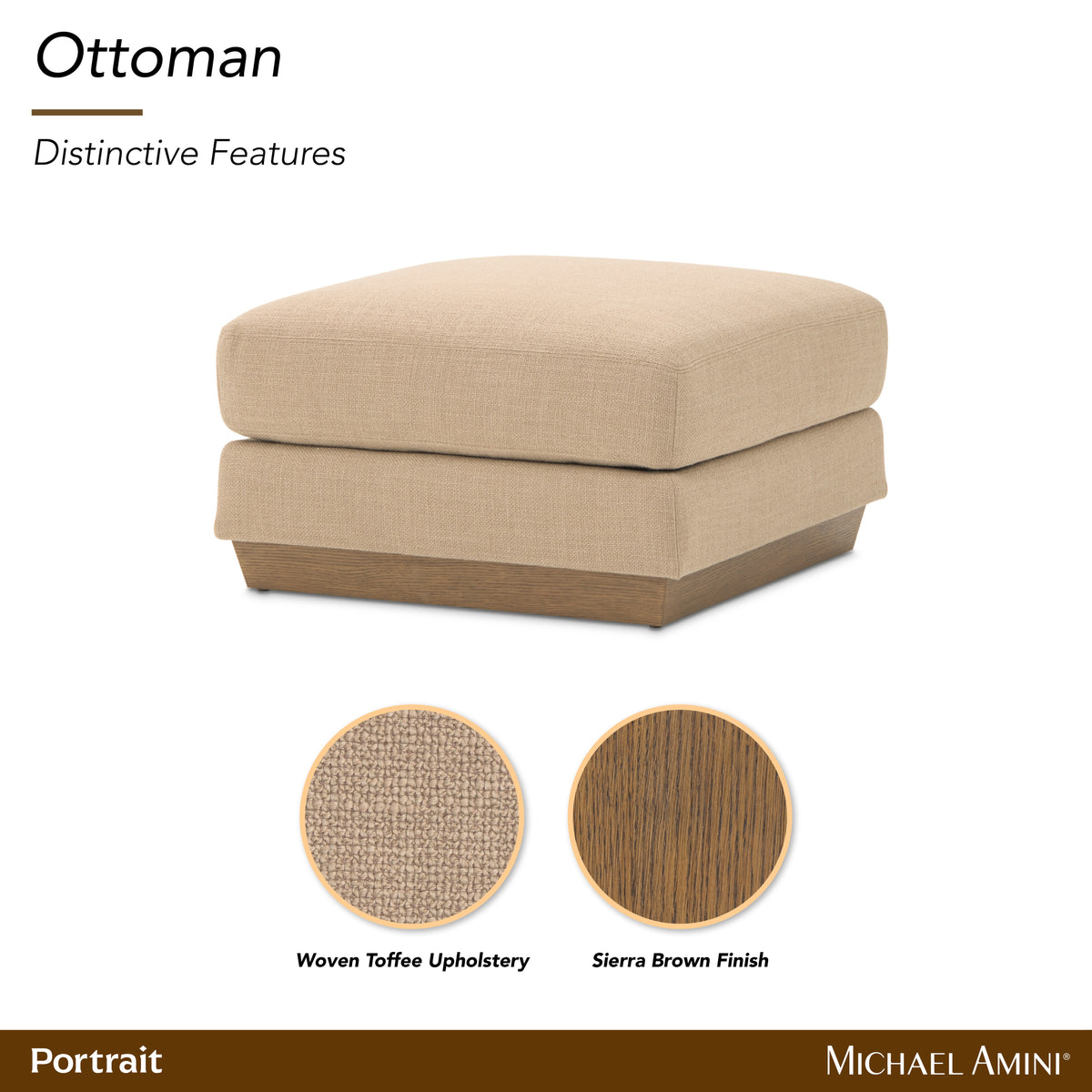 Portrait Sienna Brown/Toffee Ottoman