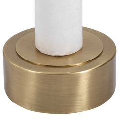 Portsmouth Brass/White Round Accent Table - Ornate Home