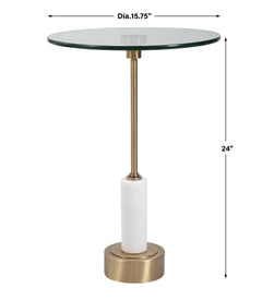 Portsmouth Brass/White Round Accent Table - Ornate Home