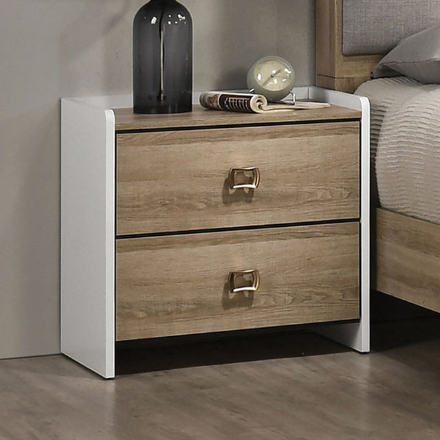 Posey Dusty Oak/White 4 Pc Queen Bedroom Set - Ornate Home