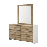 Posey Dusty Oak/White Mirror - Ornate Home