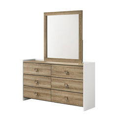 Posey Dusty Oak/White Mirror - Ornate Home