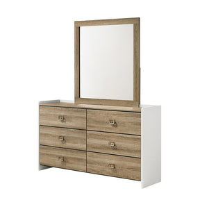 Posey Dusty Oak/White Mirror - Ornate Home
